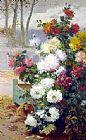Eugene Henri Cauchois Canvas Paintings - Chrysanthemums